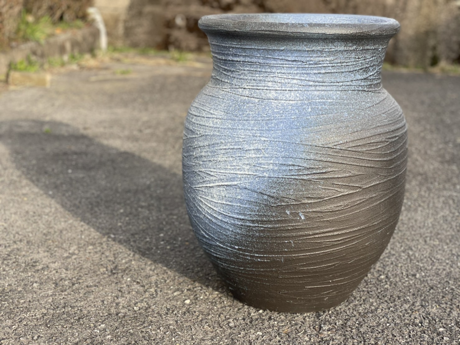 ブルー窯変大壺